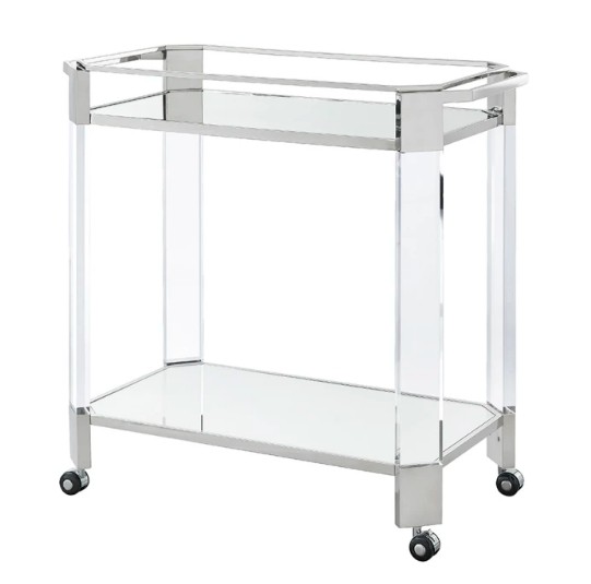 High Quality Acrylic Trolley With Wheels/Service Food Service Cart